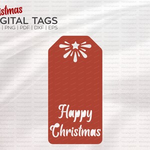 Digital Happy Christmas Gift Tag for Cricut or Silhouette