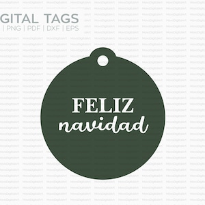 Digital Christmas Tag in Spanish, Feliz Navidad, Gift Tag for Cricut or Silhouette