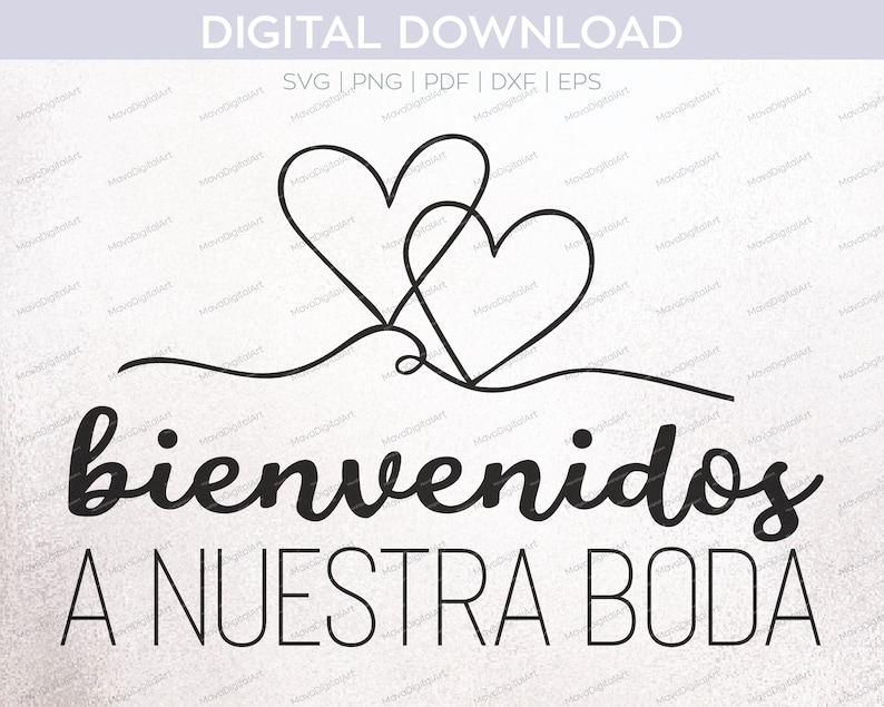 Bienvenidos A Nuestra Boda PNG SVG DXF to Cut Out With Cricut or