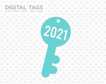 Digitale huissleutel 2021 gift tag uit te snijden met cricut of silhouet