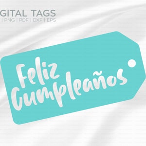 Digital Feliz Cumpleaños Gift Tag for Cricut or Silhouette