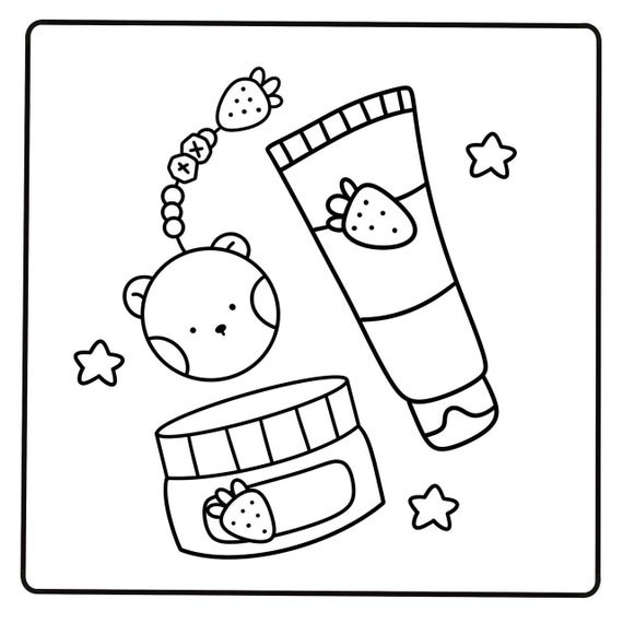Cosmetics Coloring Book for Adults | Easy Printable Makeup