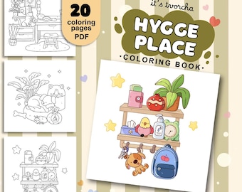 Hygge Place Coloring Book | Cozy & Cute Digital Pages | Printable Relaxing Fun| Instant PDF File