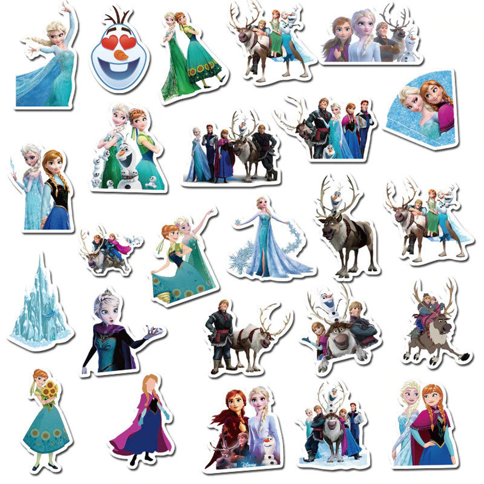 50pcs Beautiful Elsa Princess Waterproof Sticker Graffiti Etsy