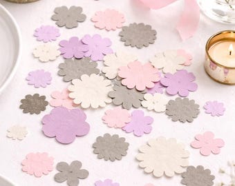Pre-Cut Paper Flower Confetti – 120 pcs – Table Decor for Baby Shower, Bridal Shower, Party Decor, Classroom Decor, Pastel Neutral Flowers
