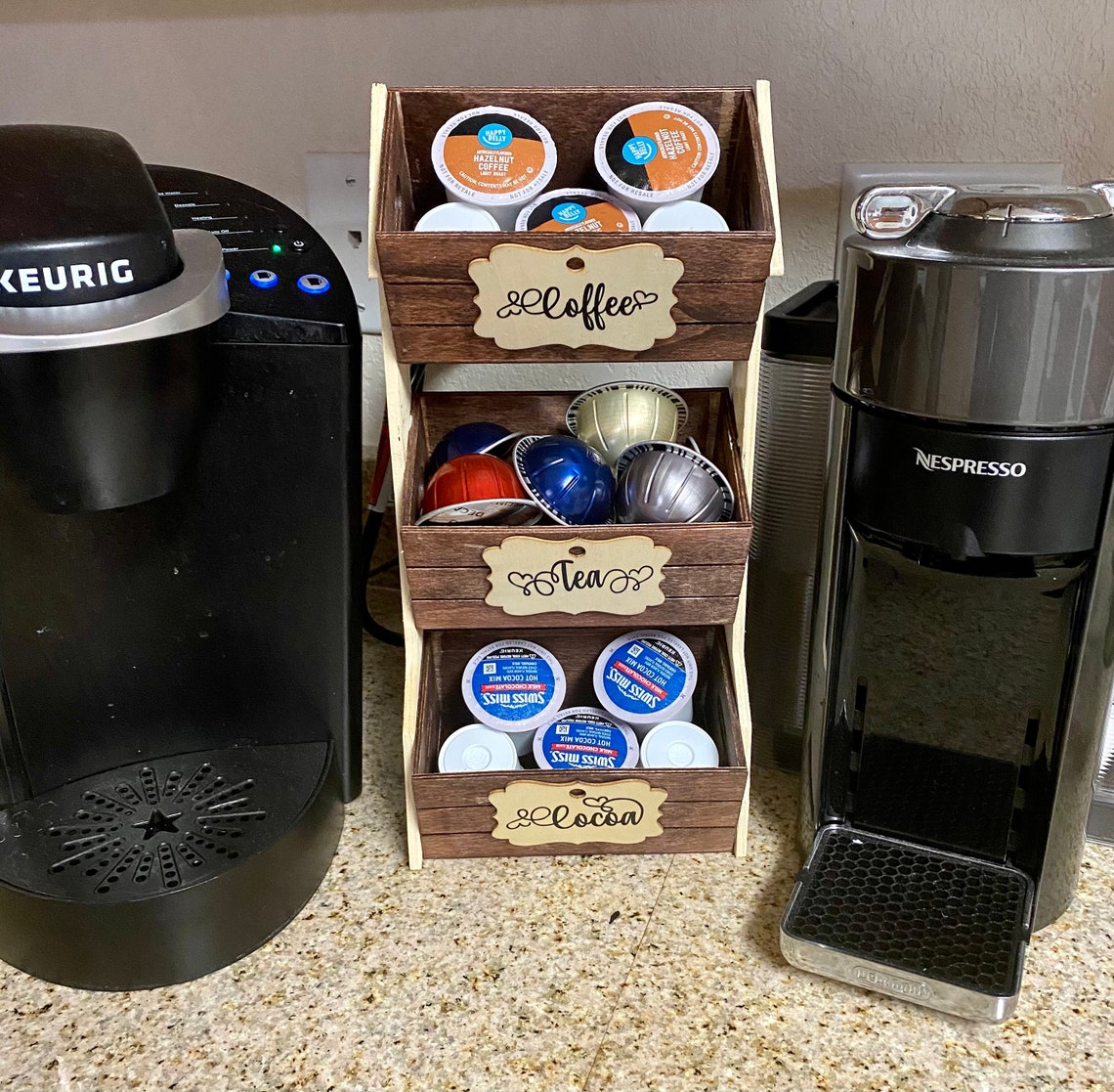 Coffee Caddy kcups organization Customized coffee bar Etsy