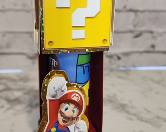 Mini boîte cadeau m&m Mario Bross personnalisée. Boîte cadeau Mario, boîte à friandises pour garçon, décoration de fête, boîte à friandises personnalisée.