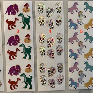 Stickers ORIGINAUX Sandylion : Notez qu'il n'y a pas de LOGO SANDYLION sur le support (vintage) 12 feuilles 1 motif par paquet