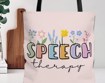 Speech Therapist Gift, Speech Language Pathologist Bag, Speech Therapy Gift, Wildflowers Speech Pathologist Bag, SLP Gifts, Speech Pathology