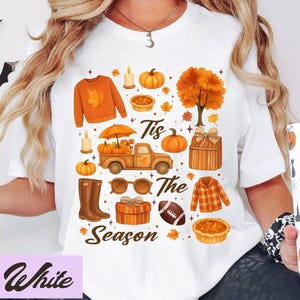 Comfort Colors Fall Shirt, Tis the Season Shirt, Fall Football Shirt, Women&#39;s Fall Shirt, Pumpkin Season, Fall Harvest Shirt, Autumn Doodle