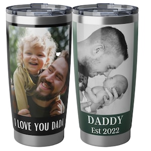 Photo Tumbler First Father&#39;s Day Gifts for Dad Personalized Dad Tumbler Fathers Day Gift New Dad Gifts Grandpa Travel Mug Custom Coffee Cup