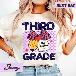 Custom Third Grade Teacher Shirt, Comfort Colors 3rd Grade Teacher Name Shirt, Third Grade Team Back to School Tee Teacher Appreciation Gift