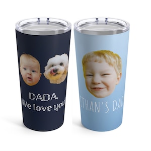 Custom Baby Face Tumbler Personalized Gift for Him for Her, Baby Photo Tumbler Fathers Day Mug, Customized Picture Mug for Dad Grandpa Cup
