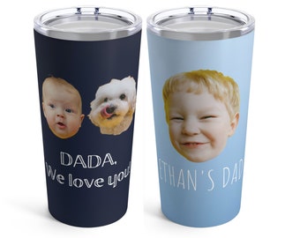 Custom Baby Face Tumbler Personalized Gift for Him for Her, Baby Photo Tumbler Fathers Day Mug, Custom Picture Mug for Dad Grandpa Cup Logo