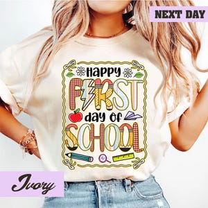 Preppy Happy First Day of School Shirt, School Teacher Life Shirt, 1st Day of School Shirt, Teacher Appreciation Gift, Back to School Shirt