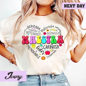 Maestra Teacher Shirt,Spanish Teacher Shirts,Bilingual Teacher Gift,Dual Language T-Shirt,Teacher Appreciation Shirts,Maestra Bilingüe Shirt