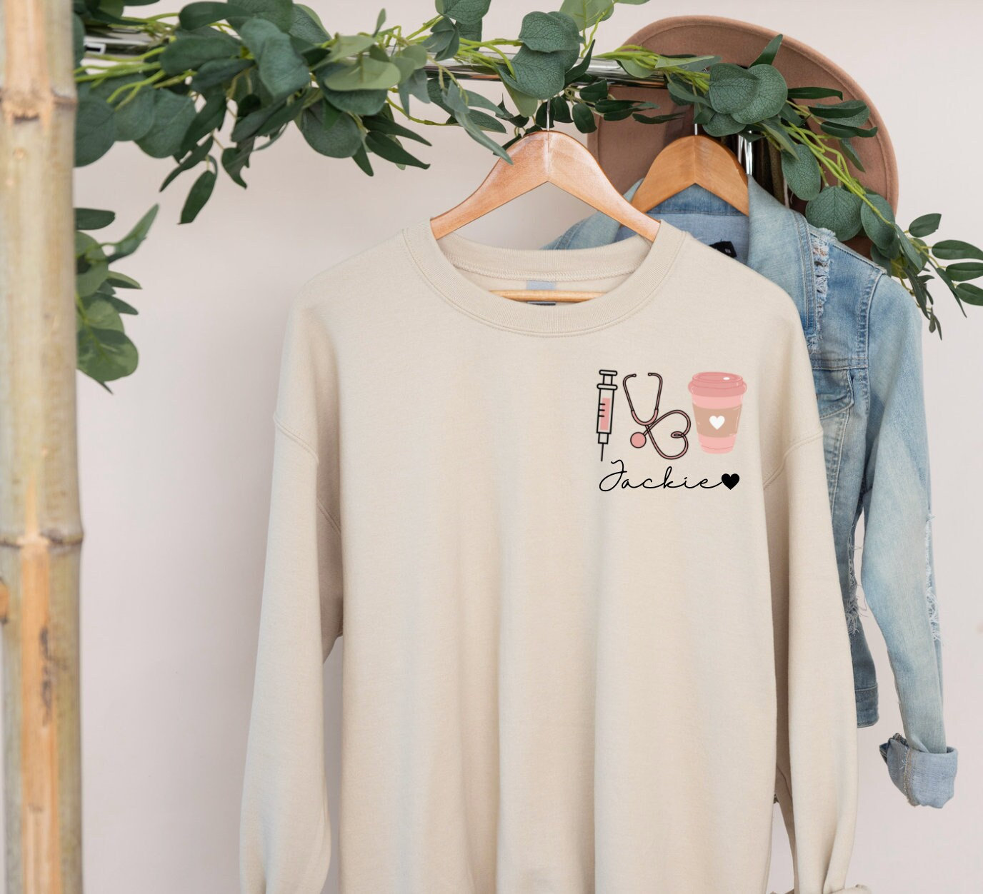 ❤️Buy 2 FREE SHIPPING❤️|CUSTOM Nurse Sweatshirt Personalized Nurse Sweater Chic Nurse Crewneck New Nurse Gift Custom Nurse Shirt Nursing Sweater Registered Nurse RN