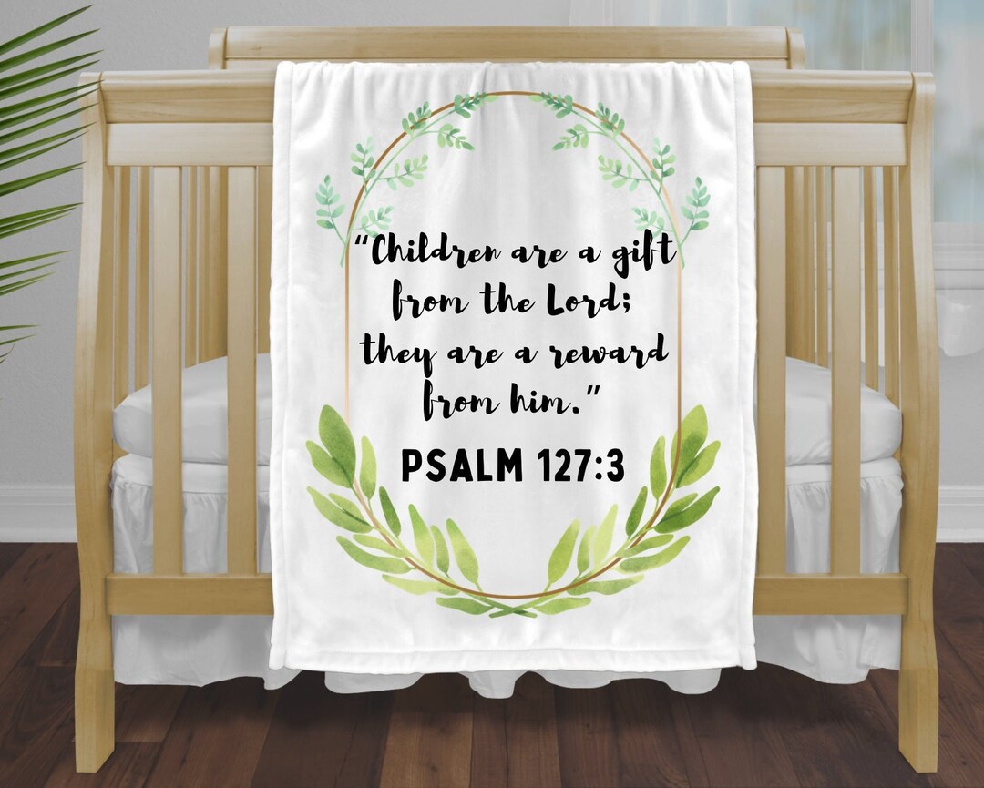 Christian Baby Blanket Baby Blanket With Bible Verse Batism Etsy