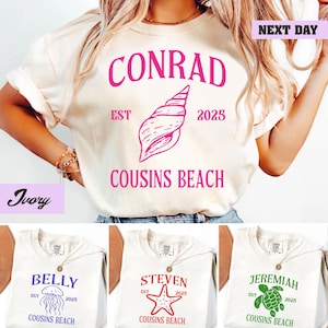 Custom Cousins Beach Shirt, the Summer I Turned Pretty Shirt, Team Conrad Team Belly Team Jeremiah, East Coast Beach Shirt Summer Shirt