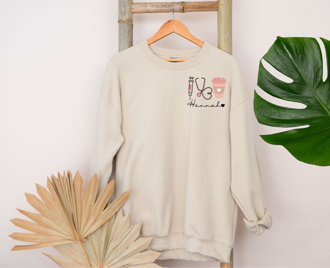 Docter Nurse Pattern Print Women Off Shoulder Sweatshirt main image 0