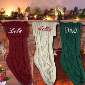 Christmas Stocking, Personalized Christmas Stockings, Christmas Gift, Embroidered Christmas Stocking, Custom Christmas Stockings, Red, Green