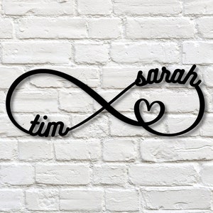 Infinity Sign Containing Names, Personalized Metal Infinity Sign, Infinity Metal Sign, Infinity Sign Name, Infinity Sign Metal newlywed gift
