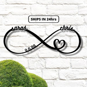 Infinity Sign Containing Names, Personalized Metal Infinity Sign, Infinity Metal Sign, Infinity Sign Name, Infinity Sign Metal newlywed gift