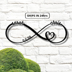 Infinity Sign Containing Names, Personalized Metal Infinity Sign, Infinity Metal Sign, Infinity Sign Name, Infinity Sign Metal newlywed gift