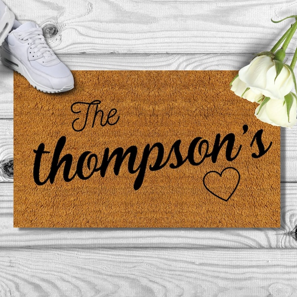 Personalized Doormat / Custom Door Mat / Housewarming Gift / Family Name Doormat / Wedding Gift / Closing Realtor Gift / Monogram Rug