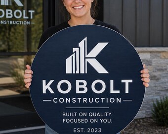Custom Business Sign, Business Logo Sign, Round Wood Logo Sign, Personalized Office Sign, Custom Company Sign, Business Wall Decor