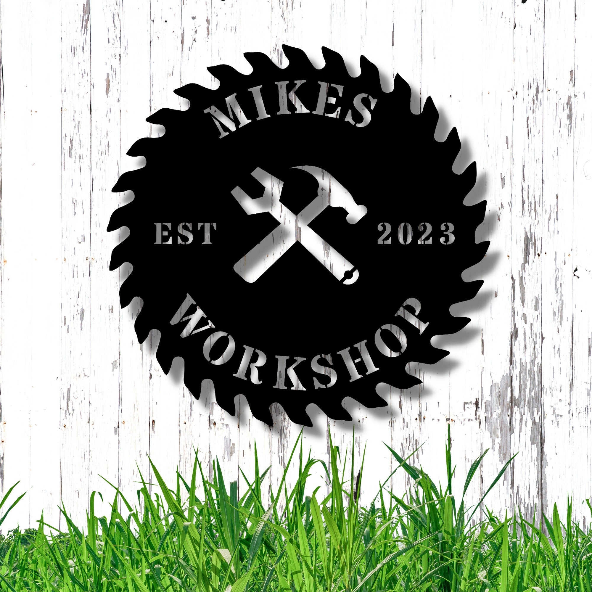 Custom Workshop sign, personalized garage sign, sign for tool shed, workshop sign, handy man gift, fathers day gift sign, custom metal sign