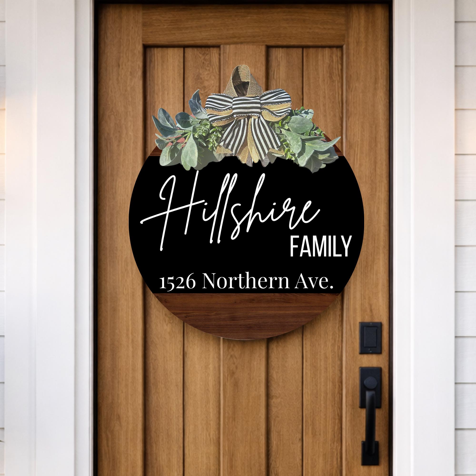 Personalized Address Door Sign Custom Family Name Address Sign Front ...