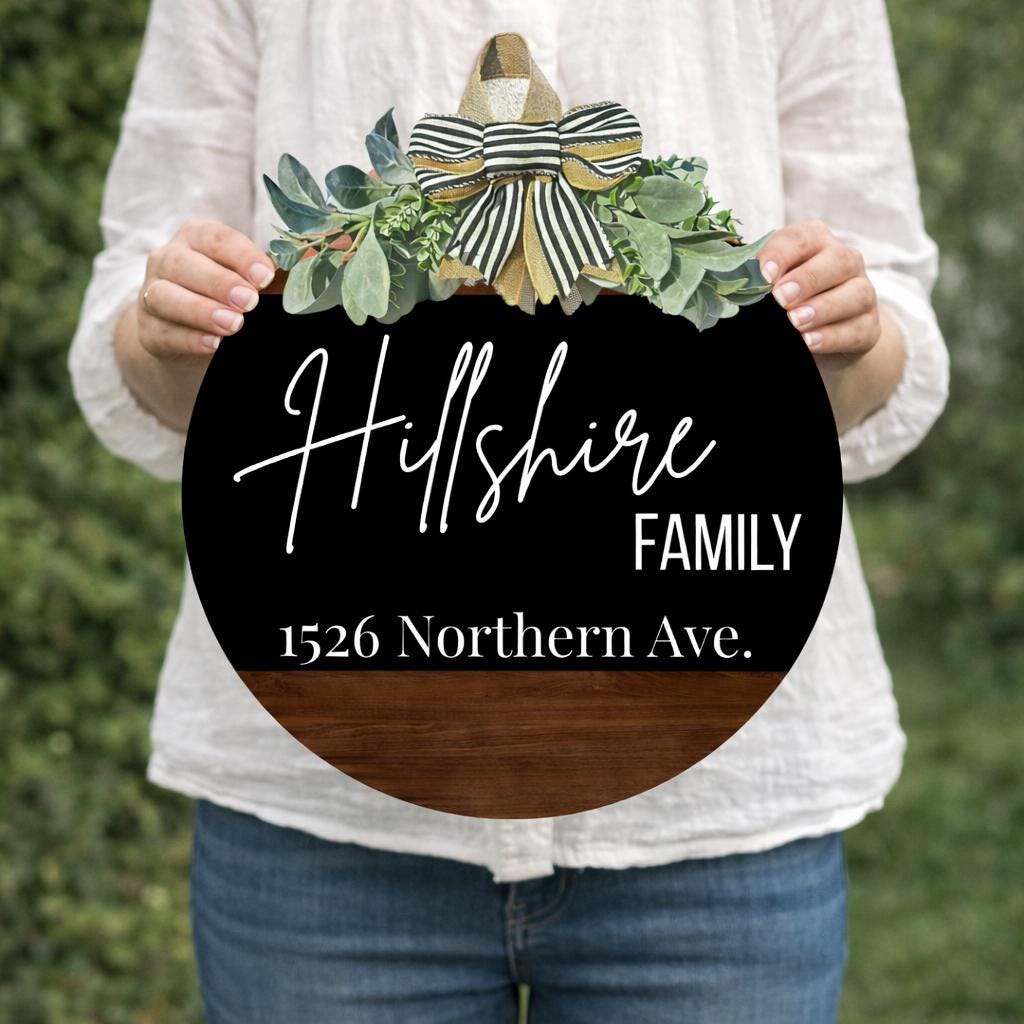 Personalized Address Door Sign Custom Family Name Address Sign Front ...