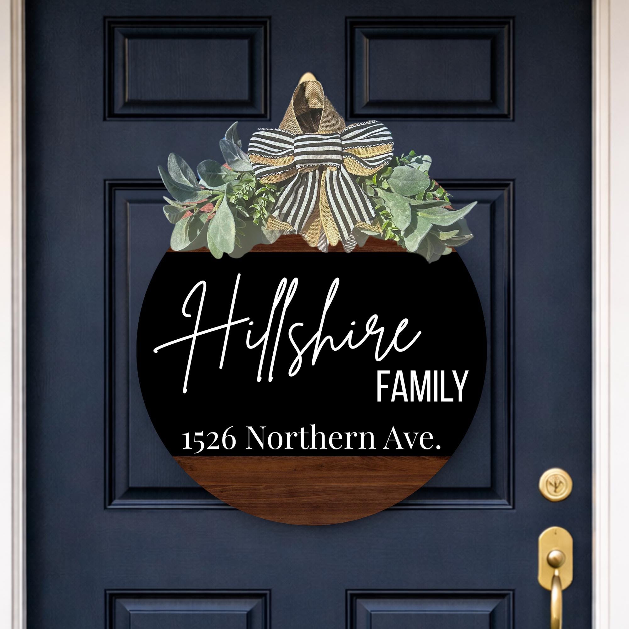 Personalized Address Door Sign Custom Family Name Address Sign Front ...