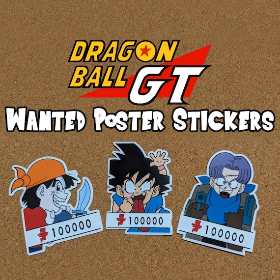 Dragon Ball GT Wanted Posters Stickers, Pan, Goku, Trunks - Etsy 日本