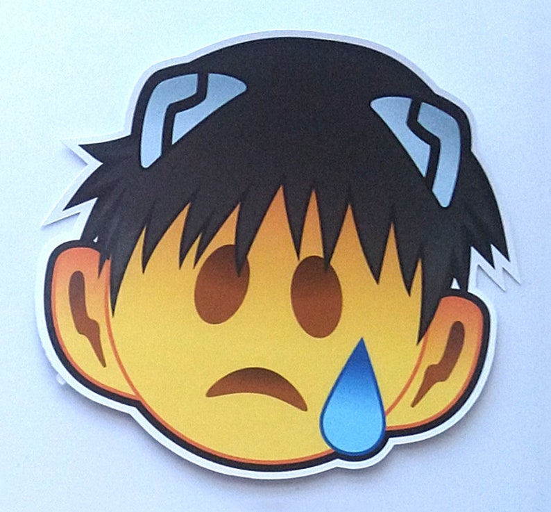 Shinji Crying Emoji Sticker Neon Genesis Evangelion NGE Anime 