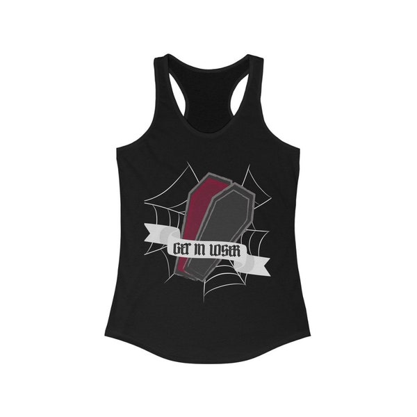 Get In Loser Coffin Tank Spider Web Witch Clothing Gothic Shirt Gothic clothing Pastel goth Clothing Rebel Tank Top Goth Shirt Emo Clothing