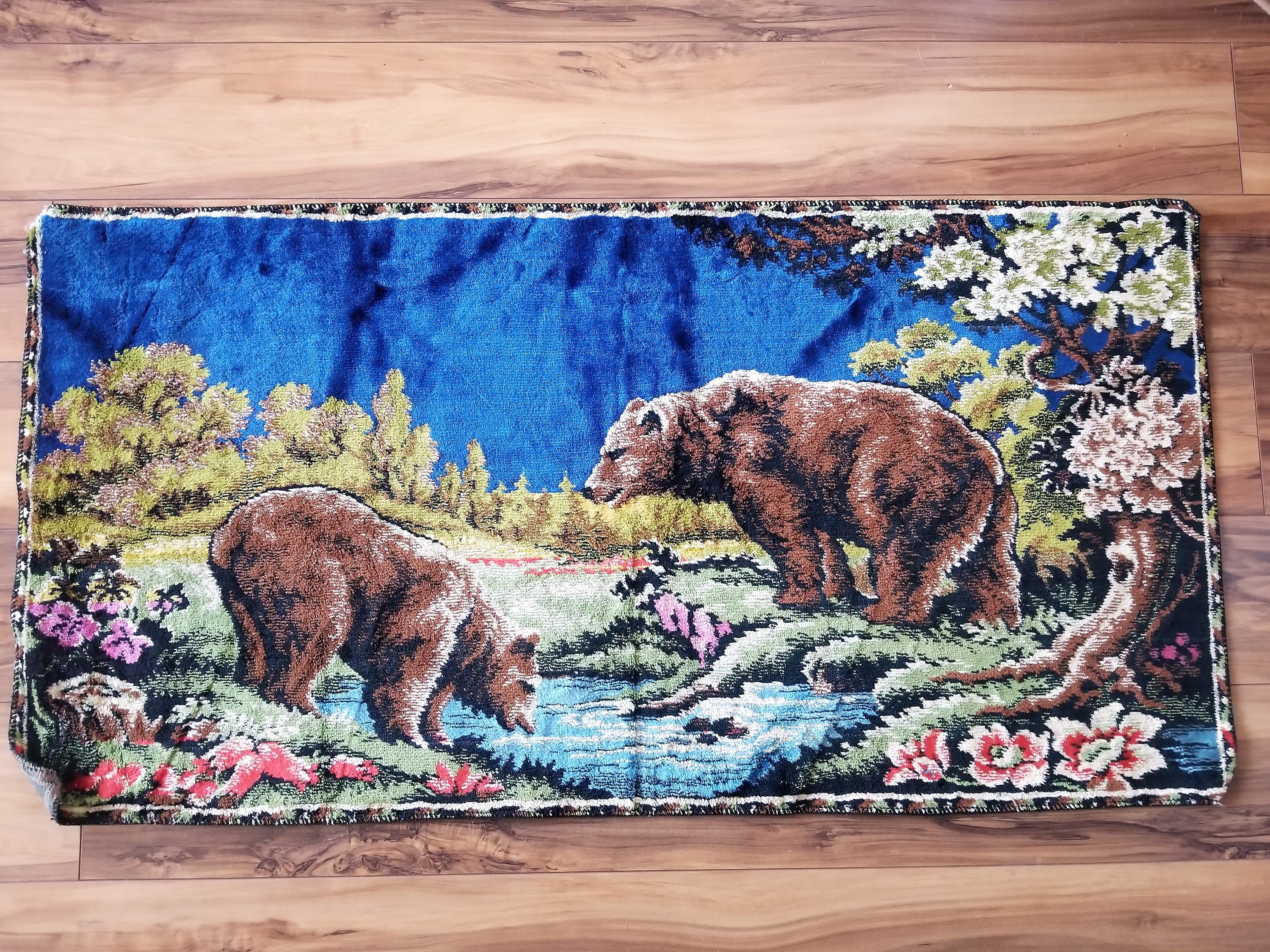 Vintage Bear Tapestry Wall Hanging Rug Cabin Decor Gothic Etsy