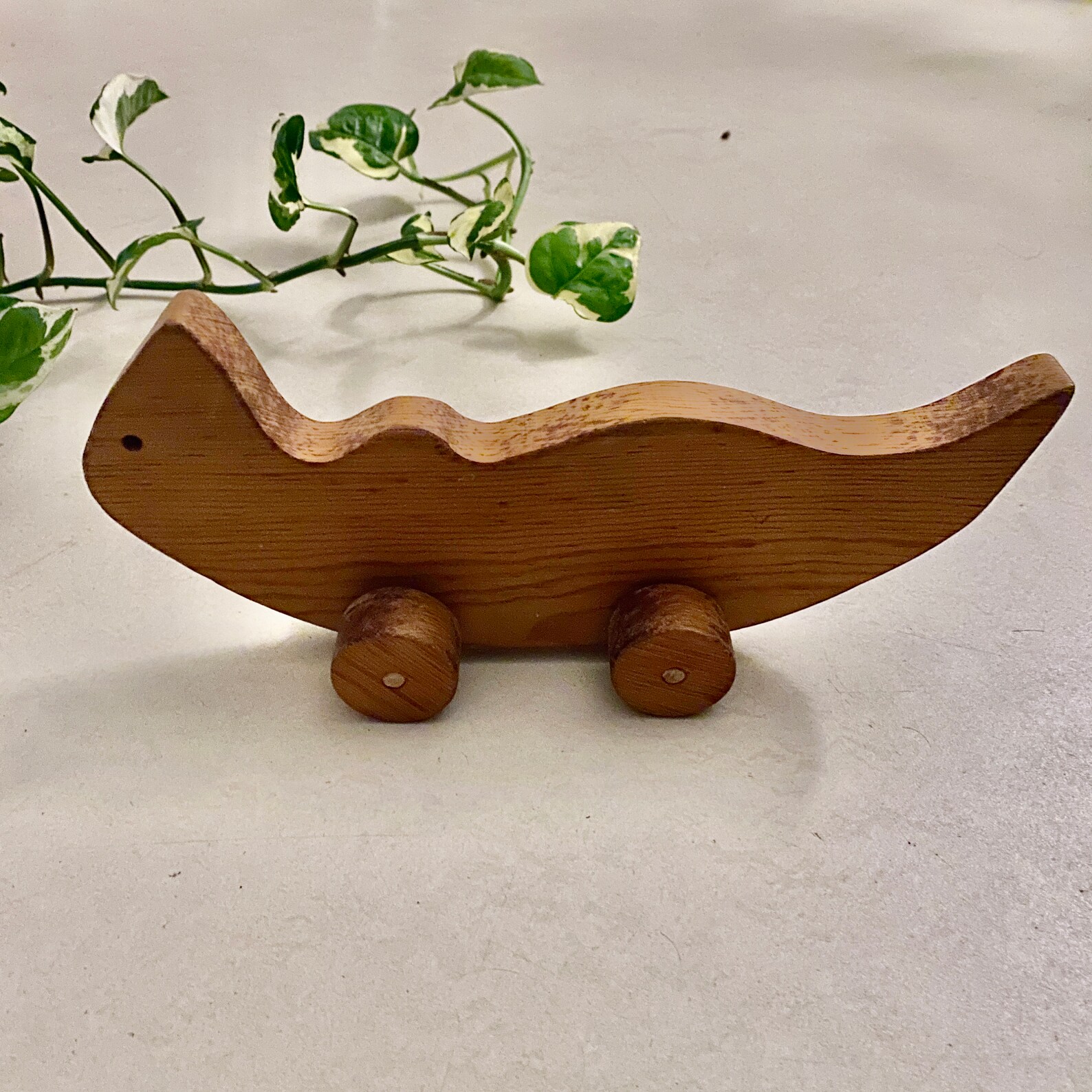 Wooden Lizard on Wheels Wooden Toys Vintage Pre Loved Etsy