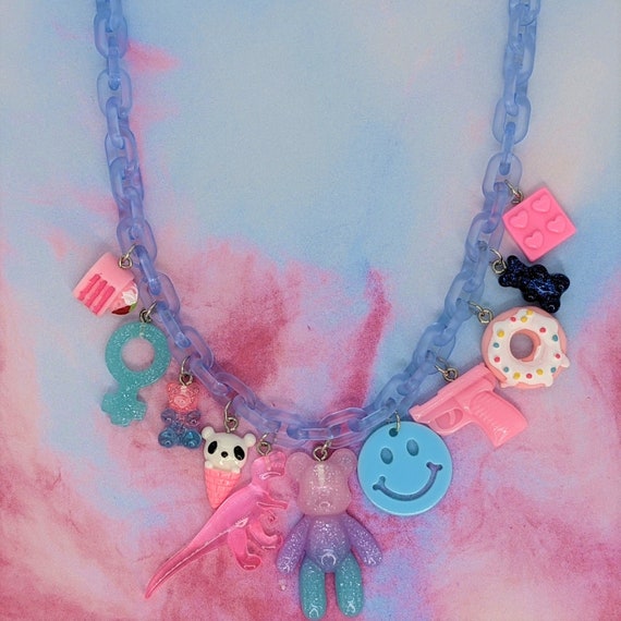 Kawaii Candy Colour Aesthetic Charm Necklace Festival & Rave | Etsy