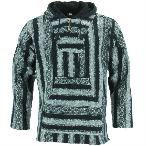 Brushed Cotton Baja Hoodie BLACK & WHITE Etsy