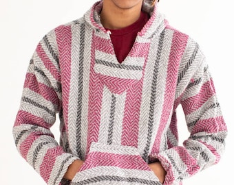 Classic Stripe Fuchsia Cranberry Baja Hoodie