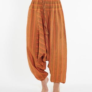 Comfy Harem Pants STRIPED ORANGE / Boho Hippie / Pants / Yoga / Clothes / men's pants / women's pants / unisex pants / Hippie pants image 1