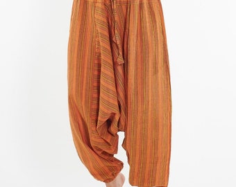 Comfy Harem Pants STRIPED ORANGE / Boho Hippie / Pants / Yoga / Clothes / men's pants / women's pants / unisex pants / Hippie pants