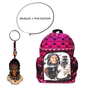 Large Ecuadorian Backpack with Native Inspired Colors and design / Bag / Handbag / Crossbody / Backpack / Keychain / Free Keychain / Set