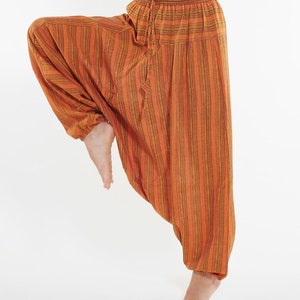Comfy Harem Pants STRIPED ORANGE / Boho Hippie / Pants / Yoga / Clothes / men's pants / women's pants / unisex pants / Hippie pants image 3