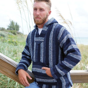Navy Baja Hoodia/ Baja Hoodie/ Handmade