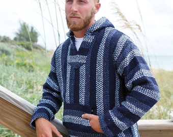 Navy Baja Hoodia/ Baja Hoodie/ Handmade