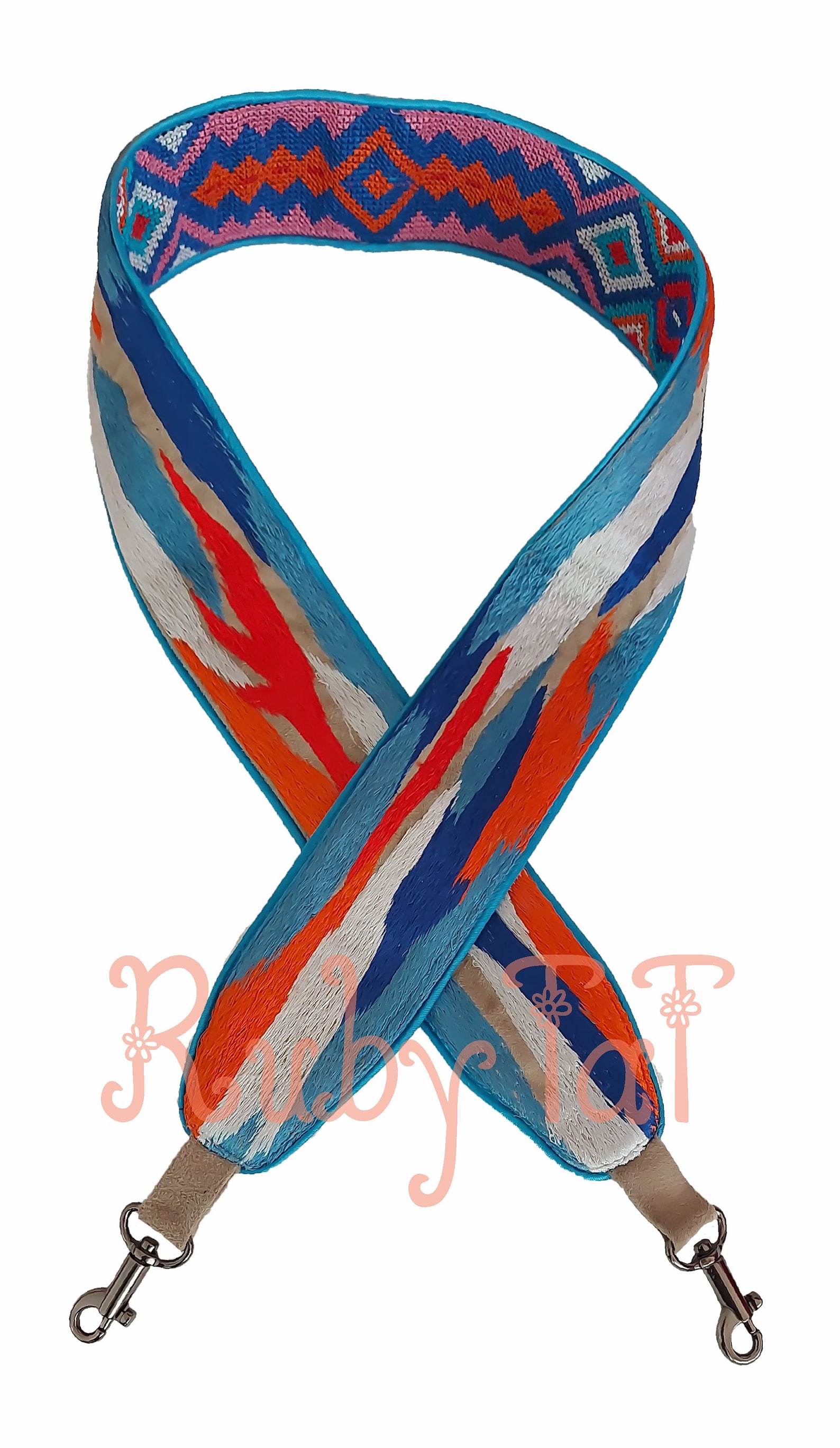 Handmade cross body bag strap double sided with embroidered Etsy