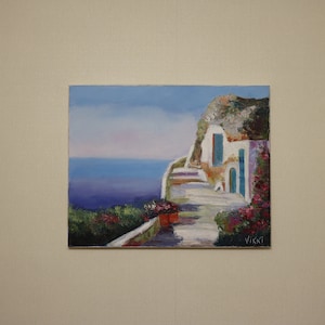 original oil painting,Landscape painting,Seascape,Greece